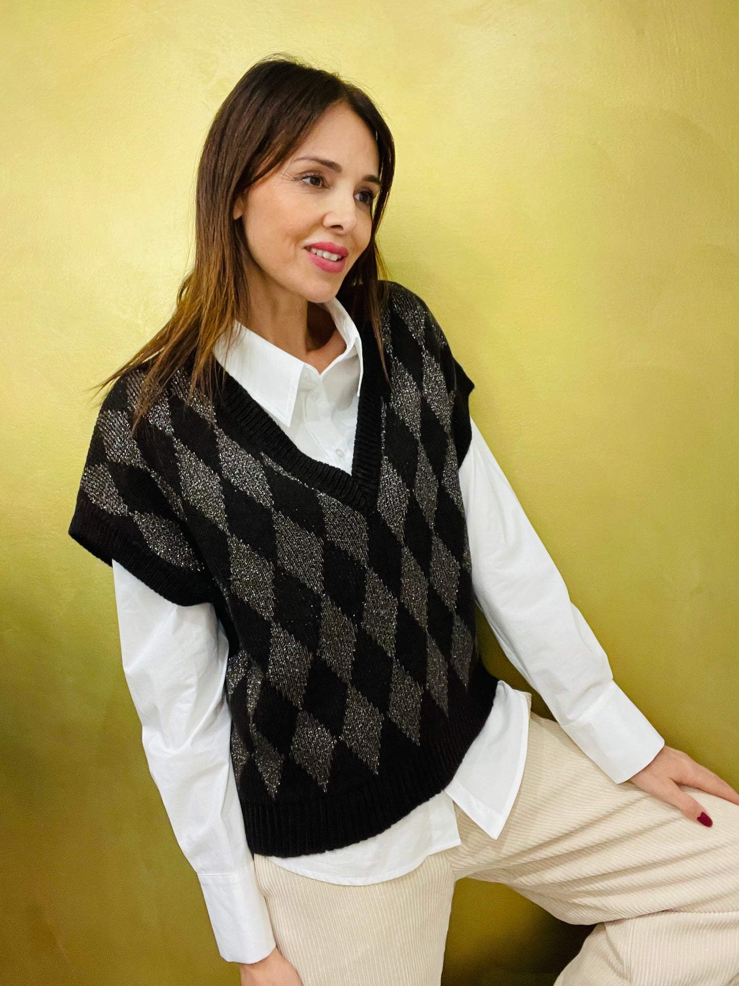 GILET ROMBI LUREX