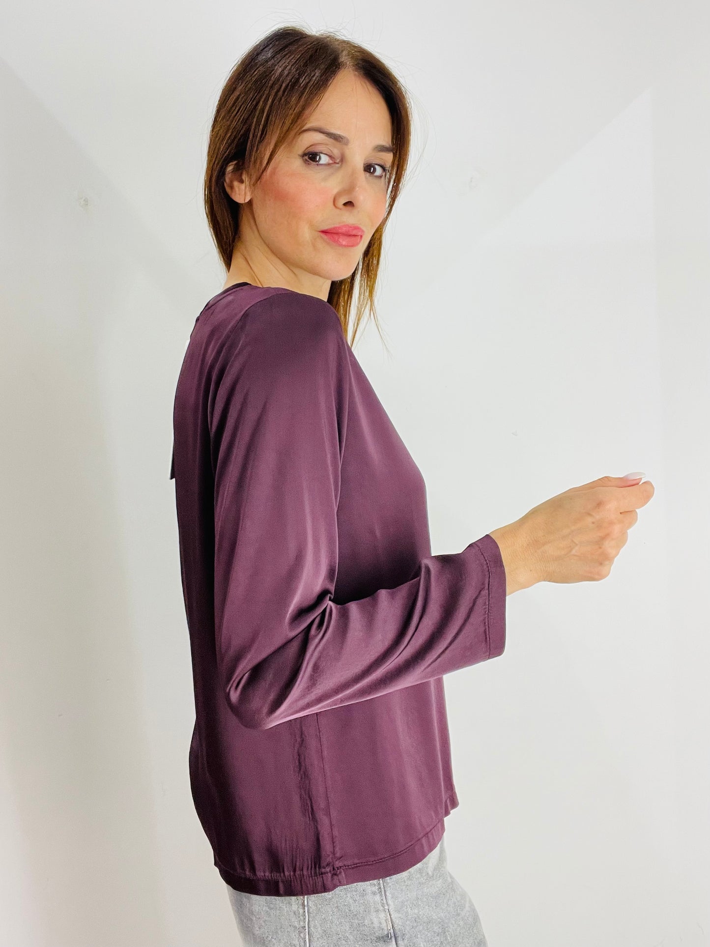 BLUSA SATIN MANICA LUNGA
