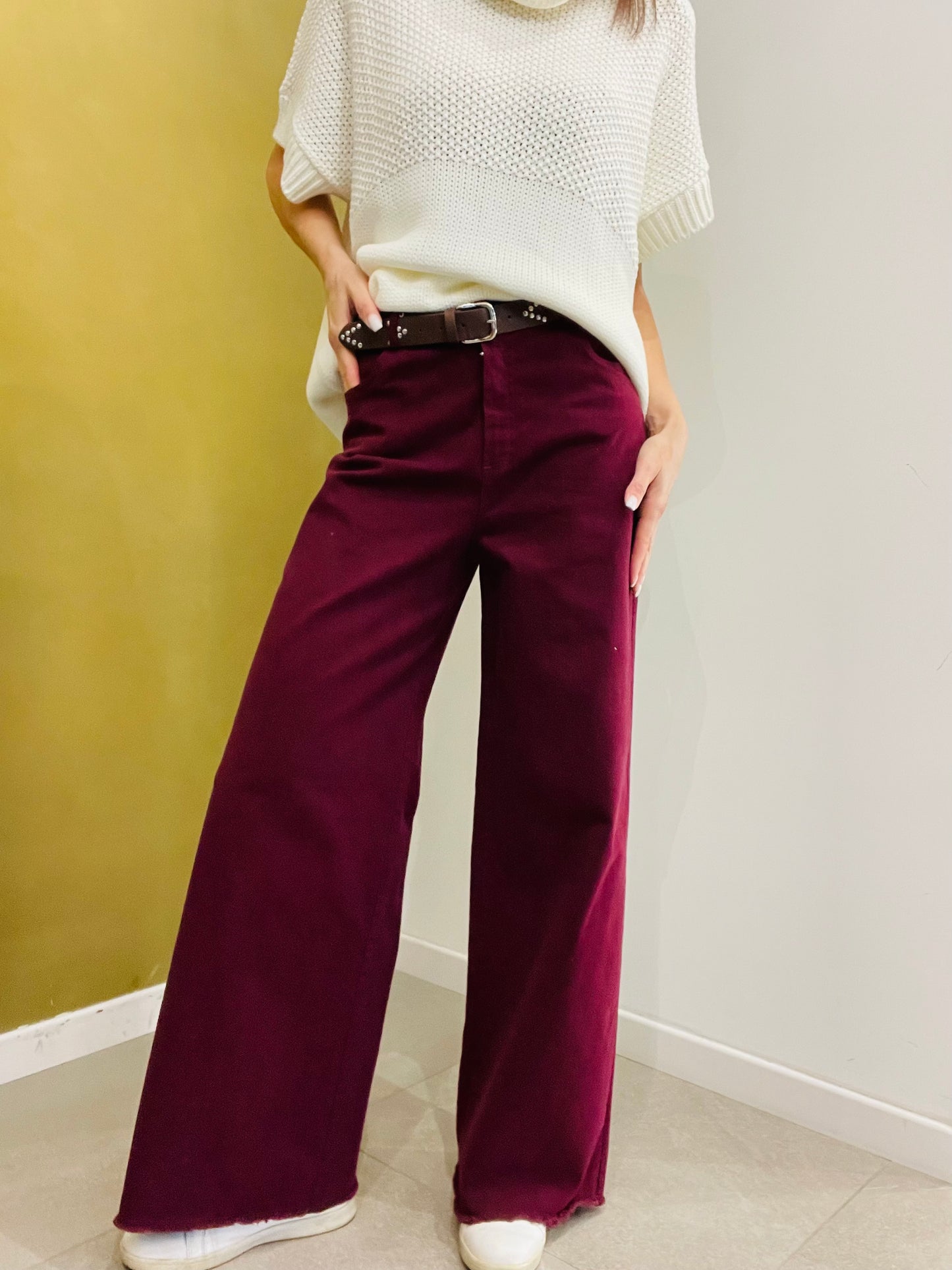 PANTALONE PALAZZO SFRANGIATO