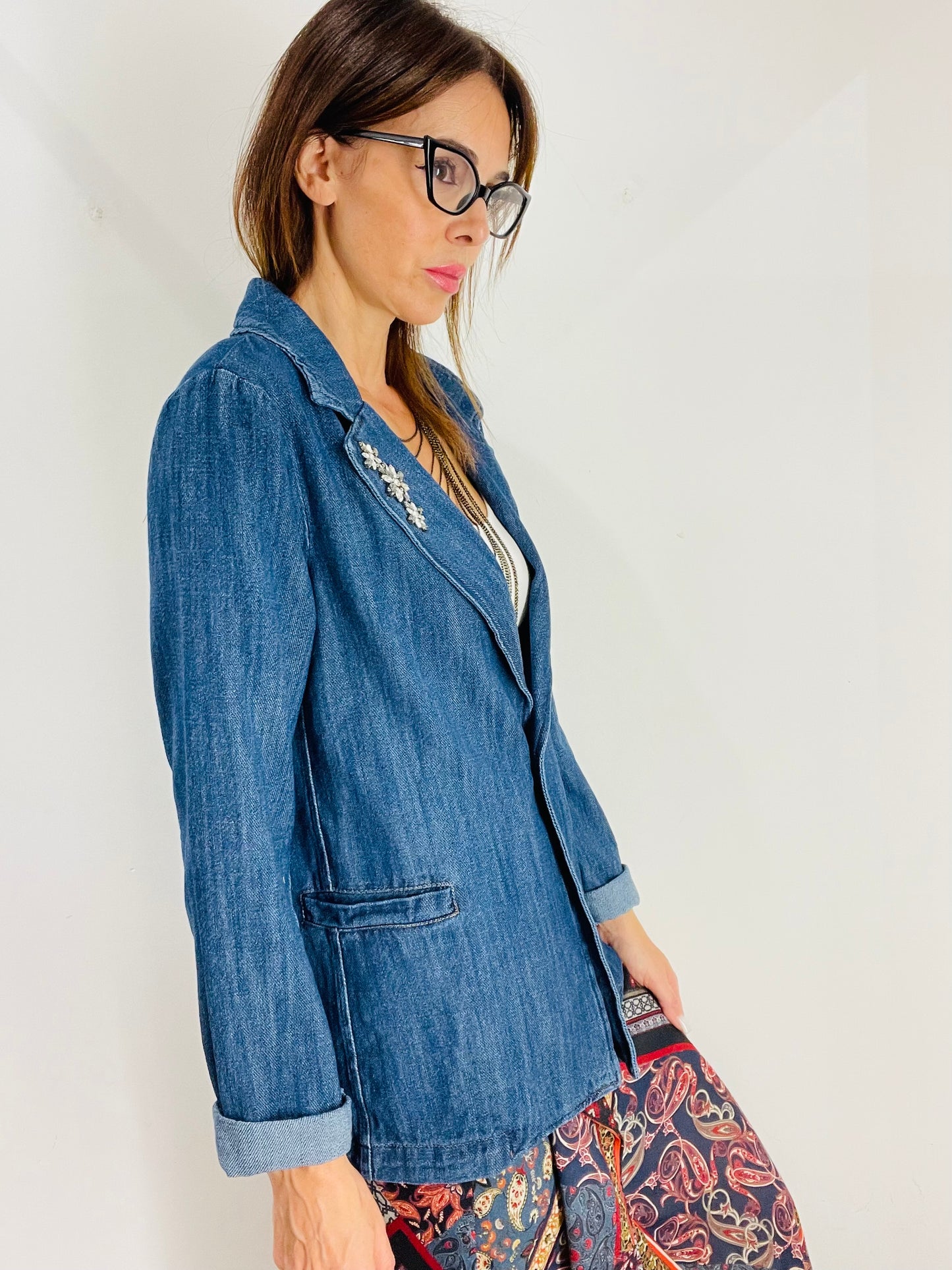BLAZER JEANS CON SPILLE