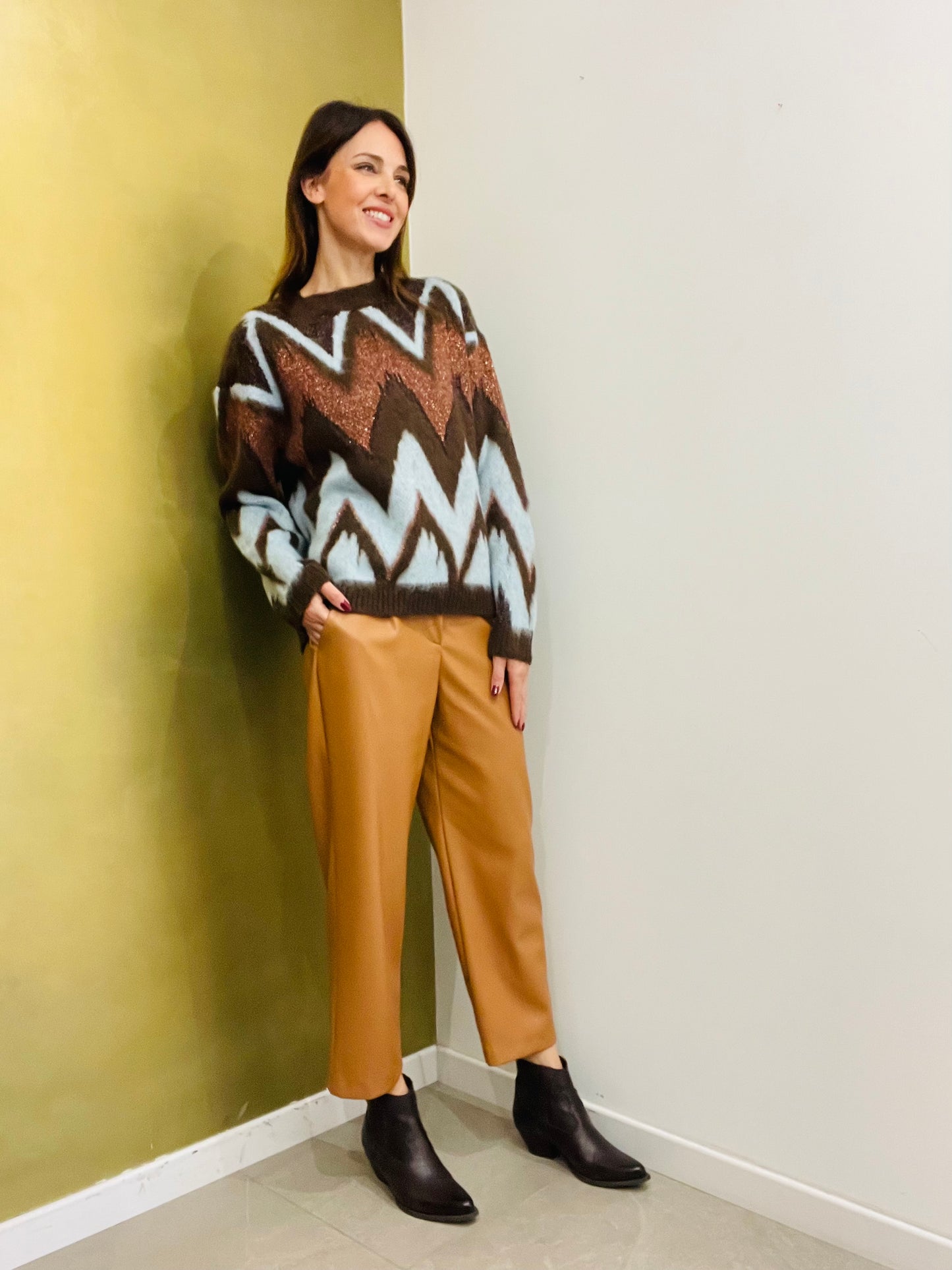 PANTALONE CLASSICO  IN ECOPELLE