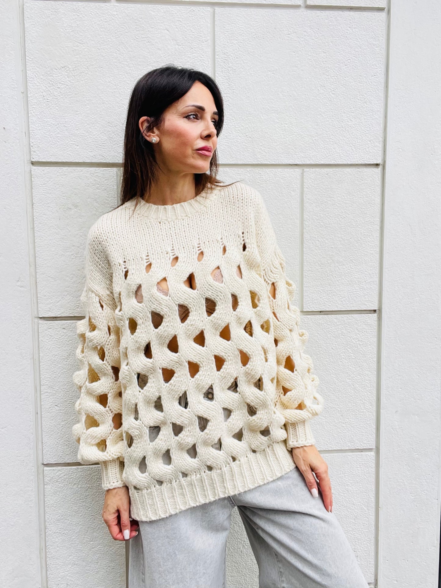 MAXI MAGLIA TRAFORATA
