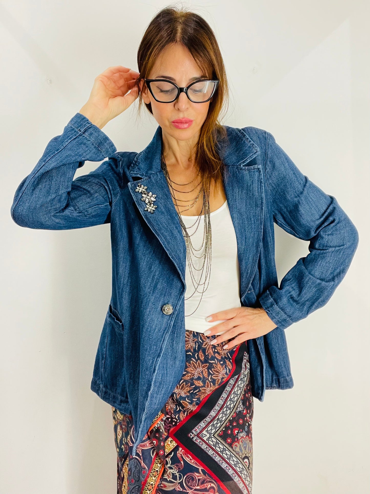 BLAZER JEANS CON SPILLE