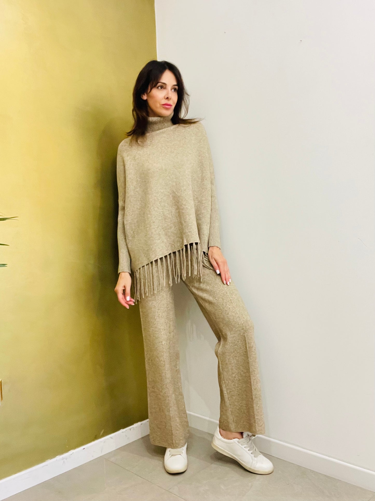 MAGLIA DOLCEVITA CON FRANGE