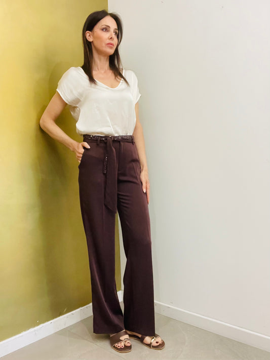PANTALONE CINTURA STRASS