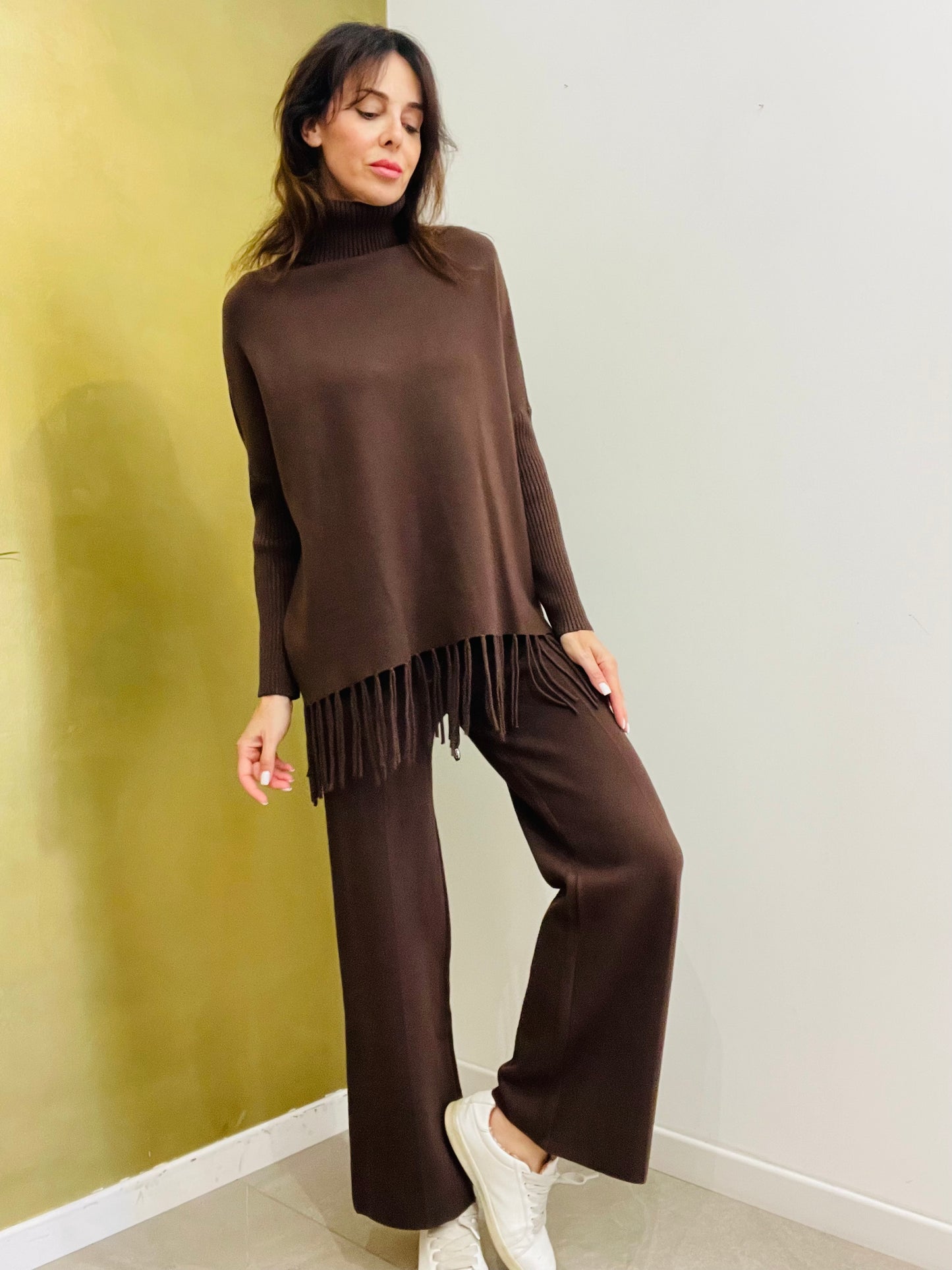 MAGLIA DOLCEVITA CON FRANGE