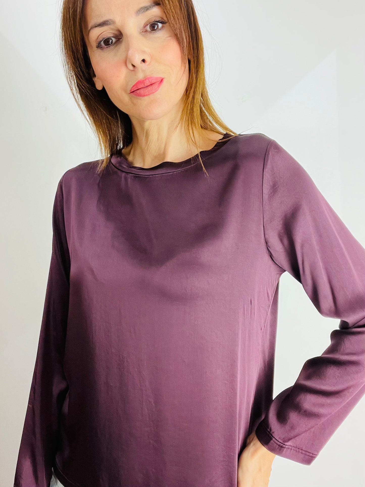 BLUSA SATIN MANICA LUNGA