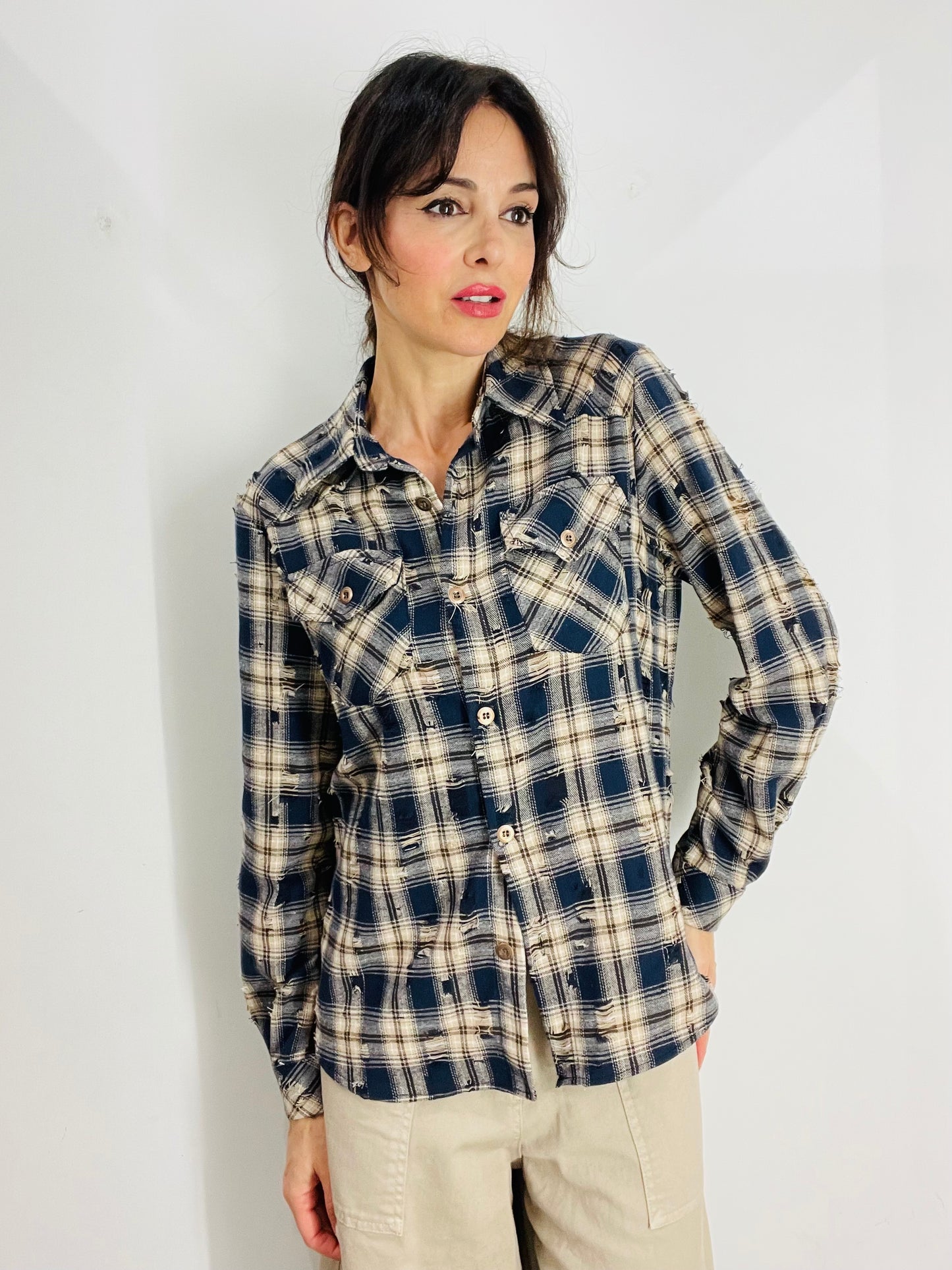 CAMICIA QUADRI CON ROTTURE