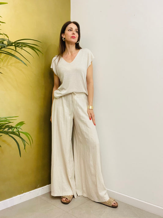 PANTALONE PALAZZO LINO