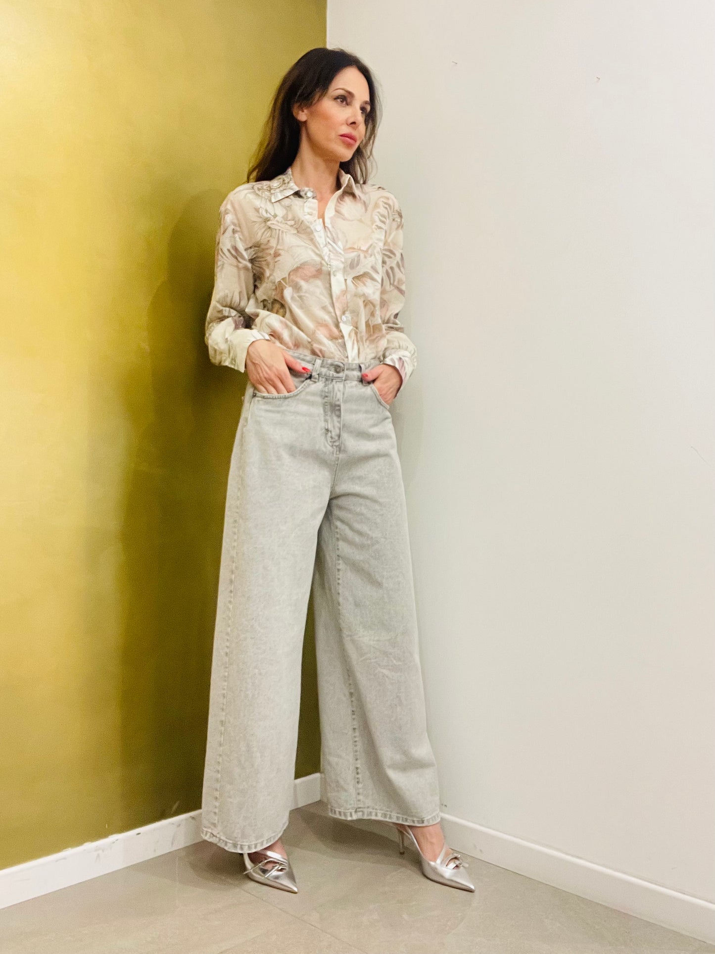 JEANS PALAZZO TENSIONE IN
