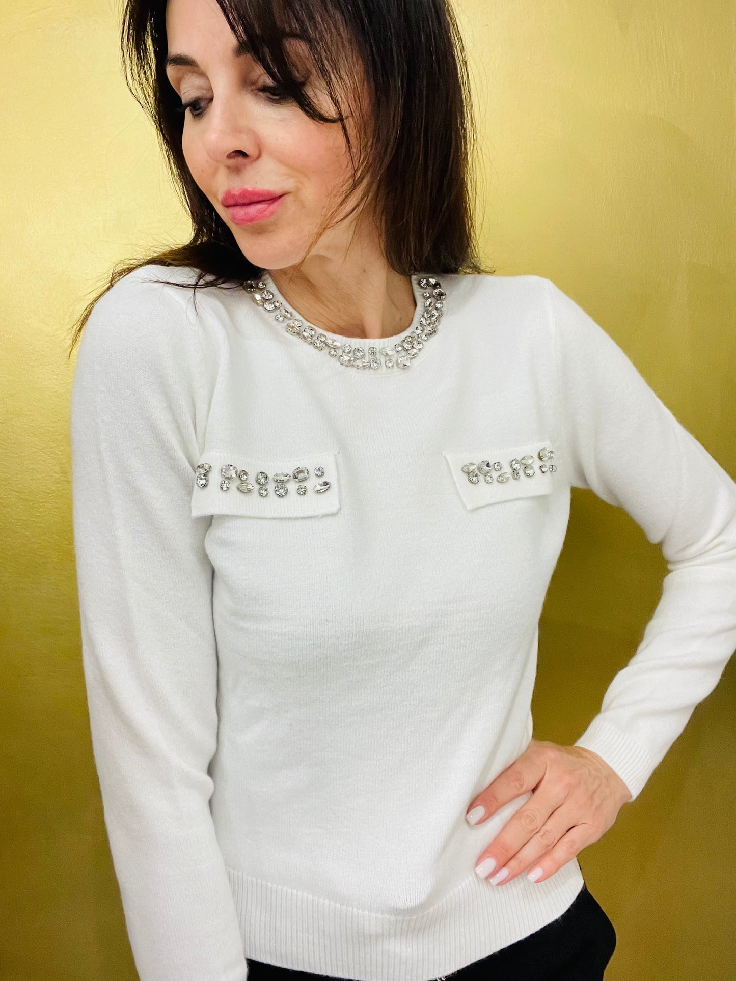 MAGLIA CON STRASS