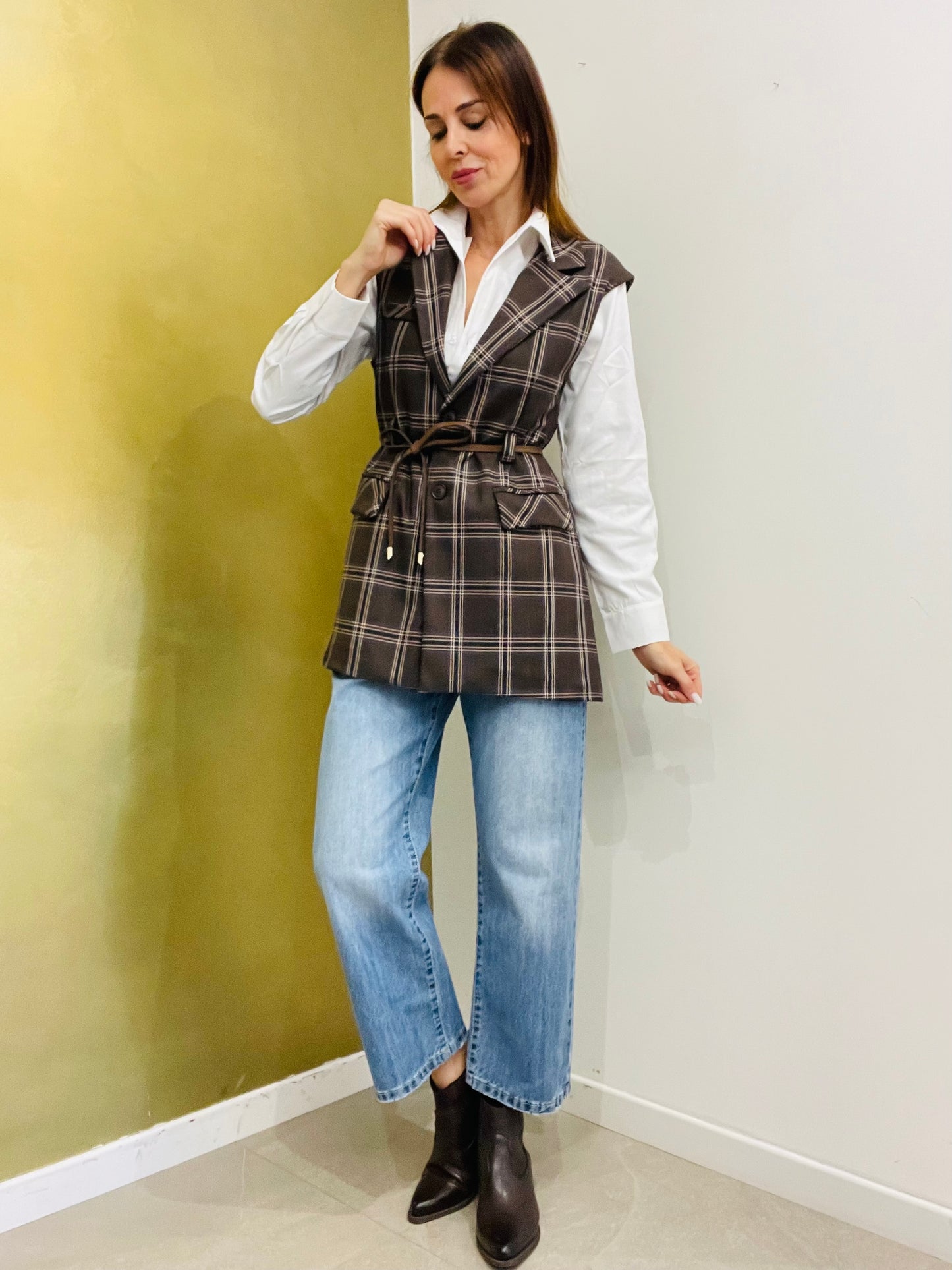 GILET LUNGO QUADRI