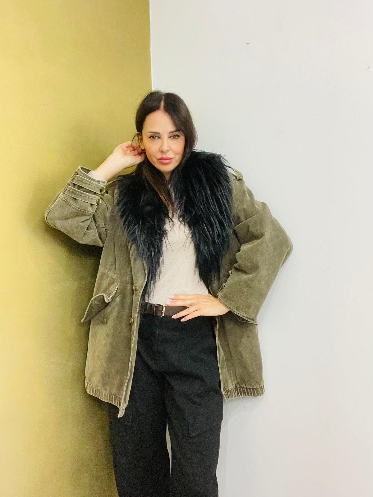 PARKA JEANS CON PELLICCIA