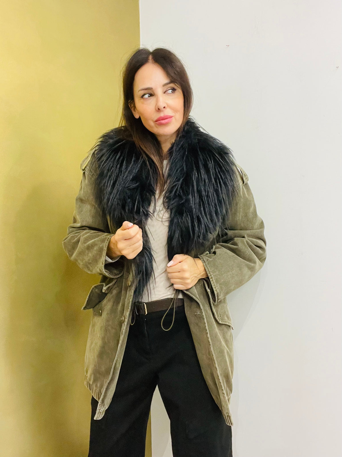 PARKA JEANS CON PELLICCIA