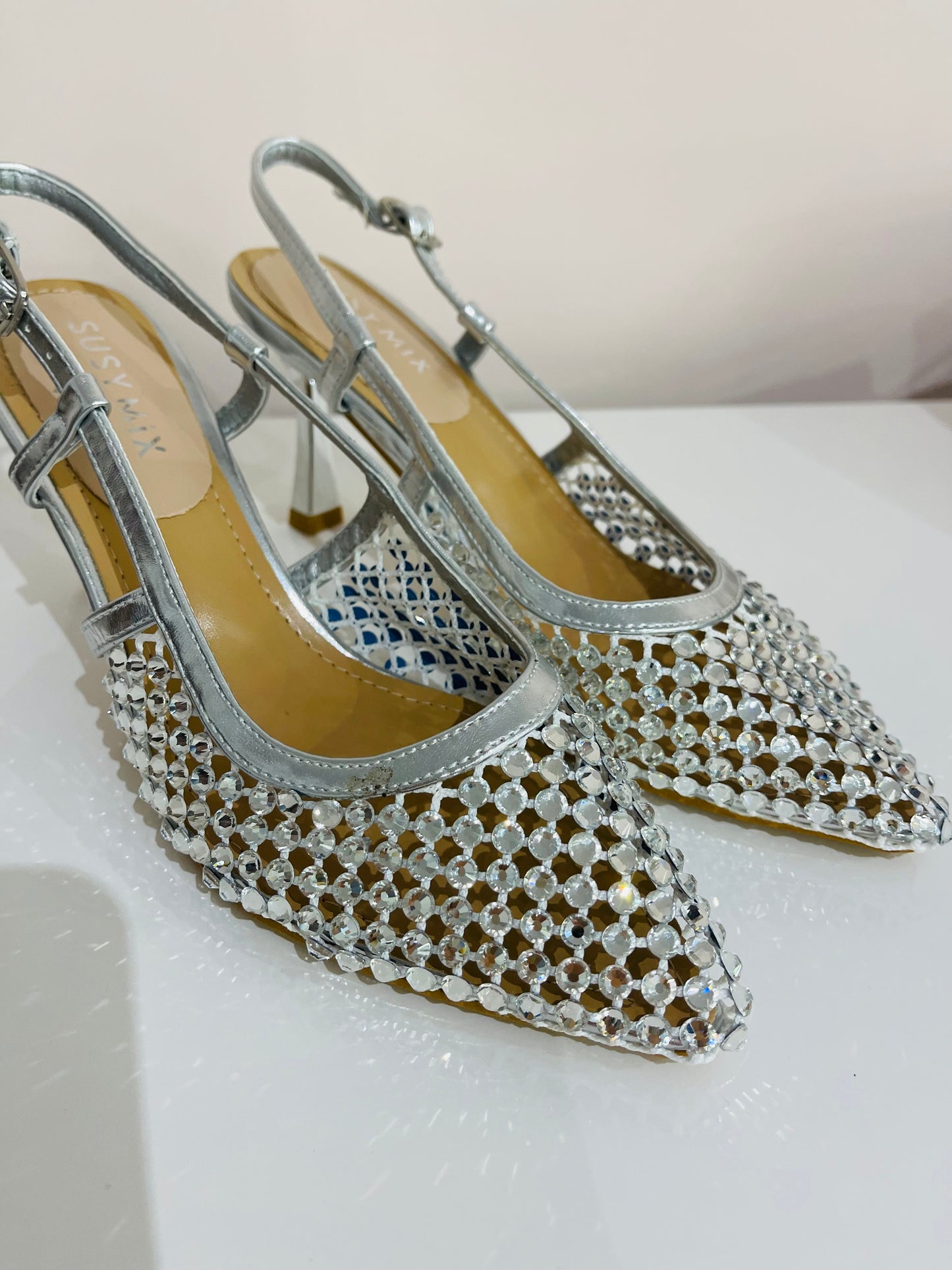 SLINGBACK STRASS ARGENTO