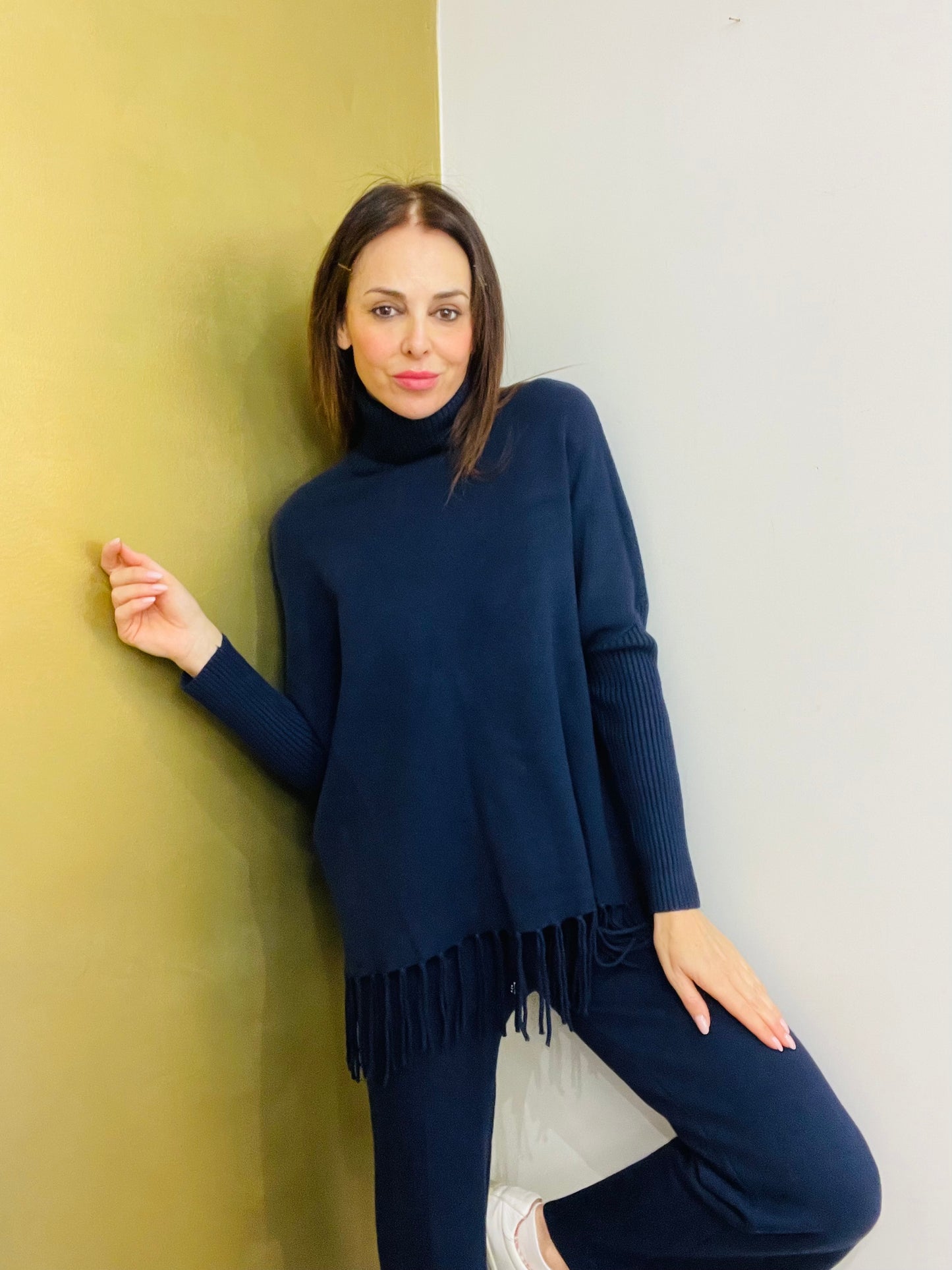 MAGLIA DOLCEVITA CON FRANGE