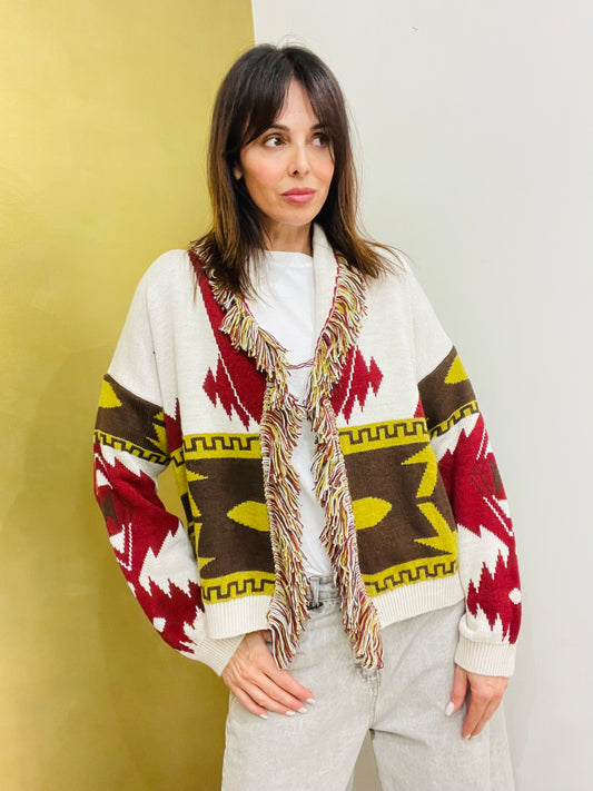 CARDIGAN CORTO CON FRANGE