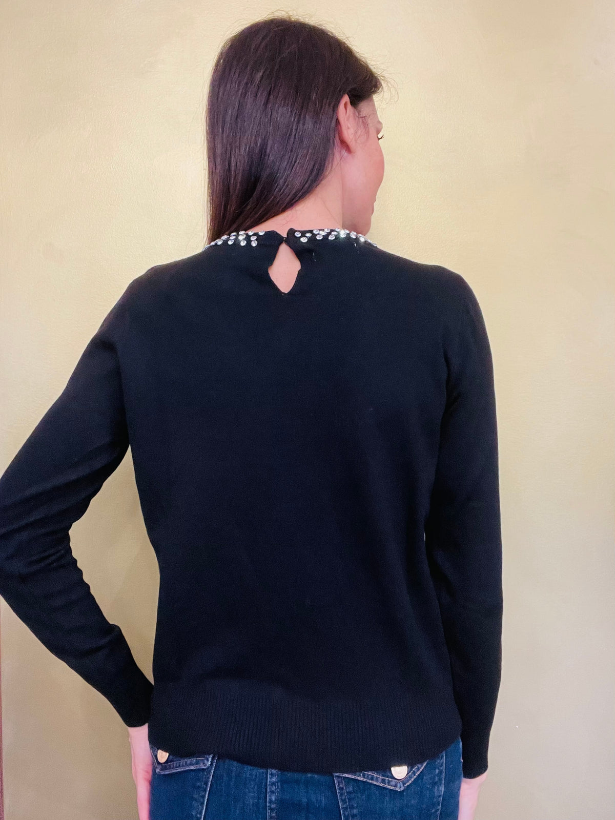 MAGLIA GIROCOLLO CON STRASS