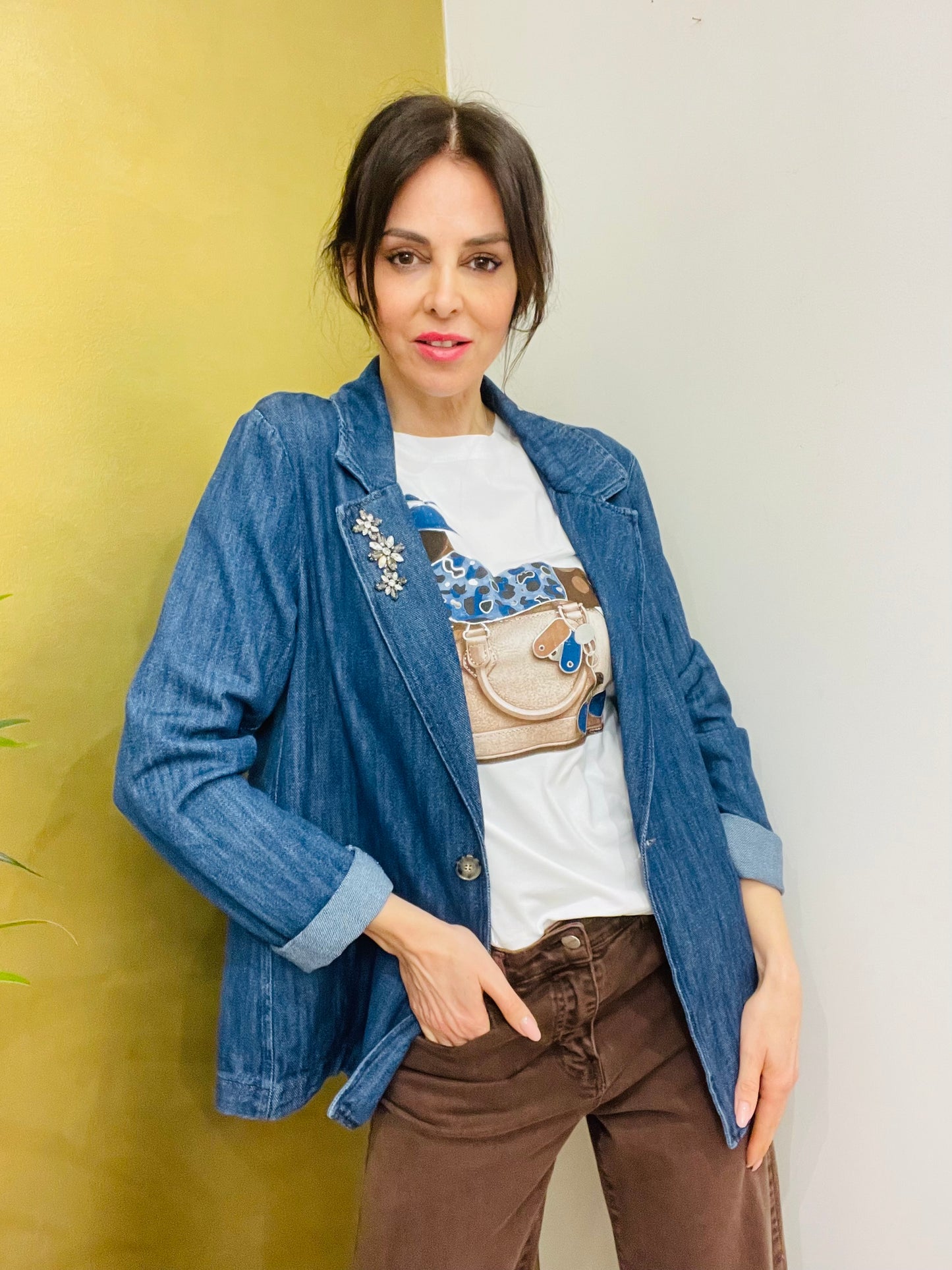 BLAZER JEANS CON SPILLE