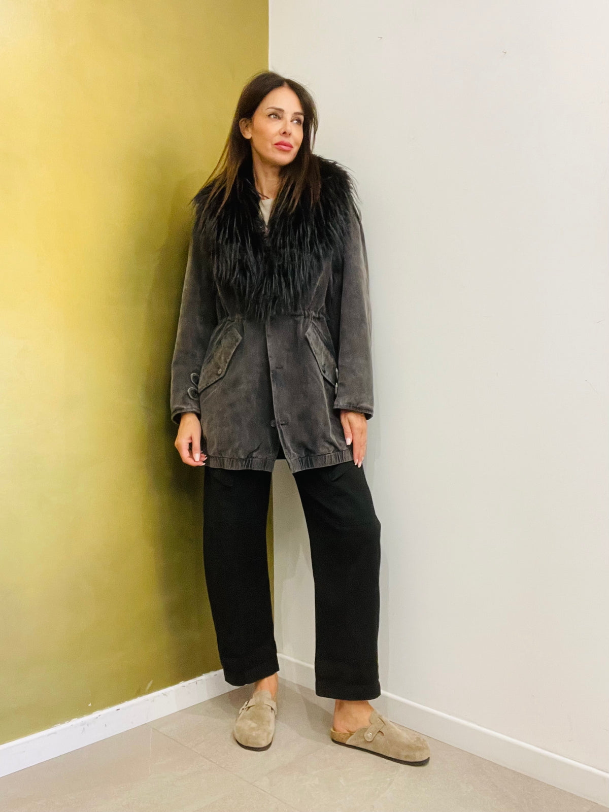 PARKA JEANS CON PELLICCIA