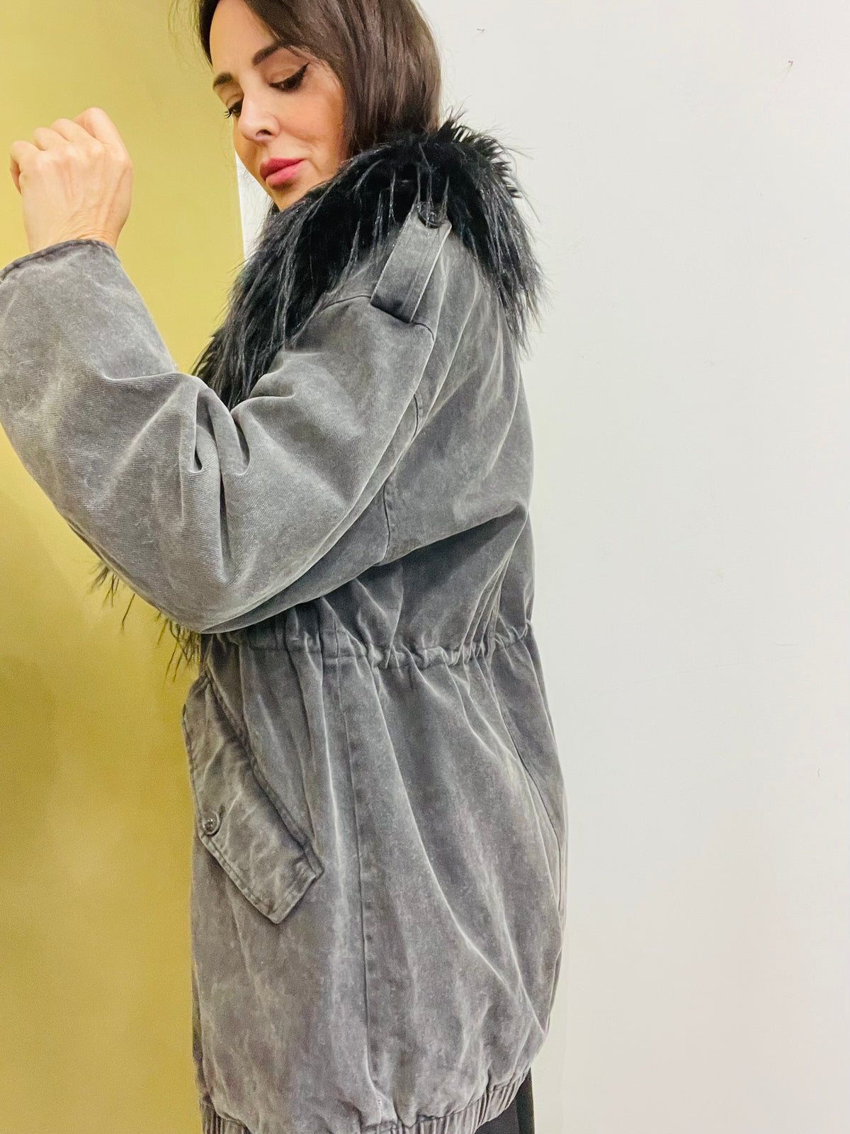 PARKA JEANS CON PELLICCIA