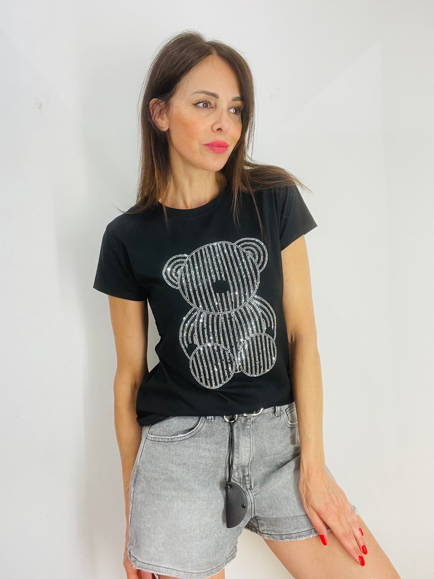 T-SHIRT ORSO STRASS