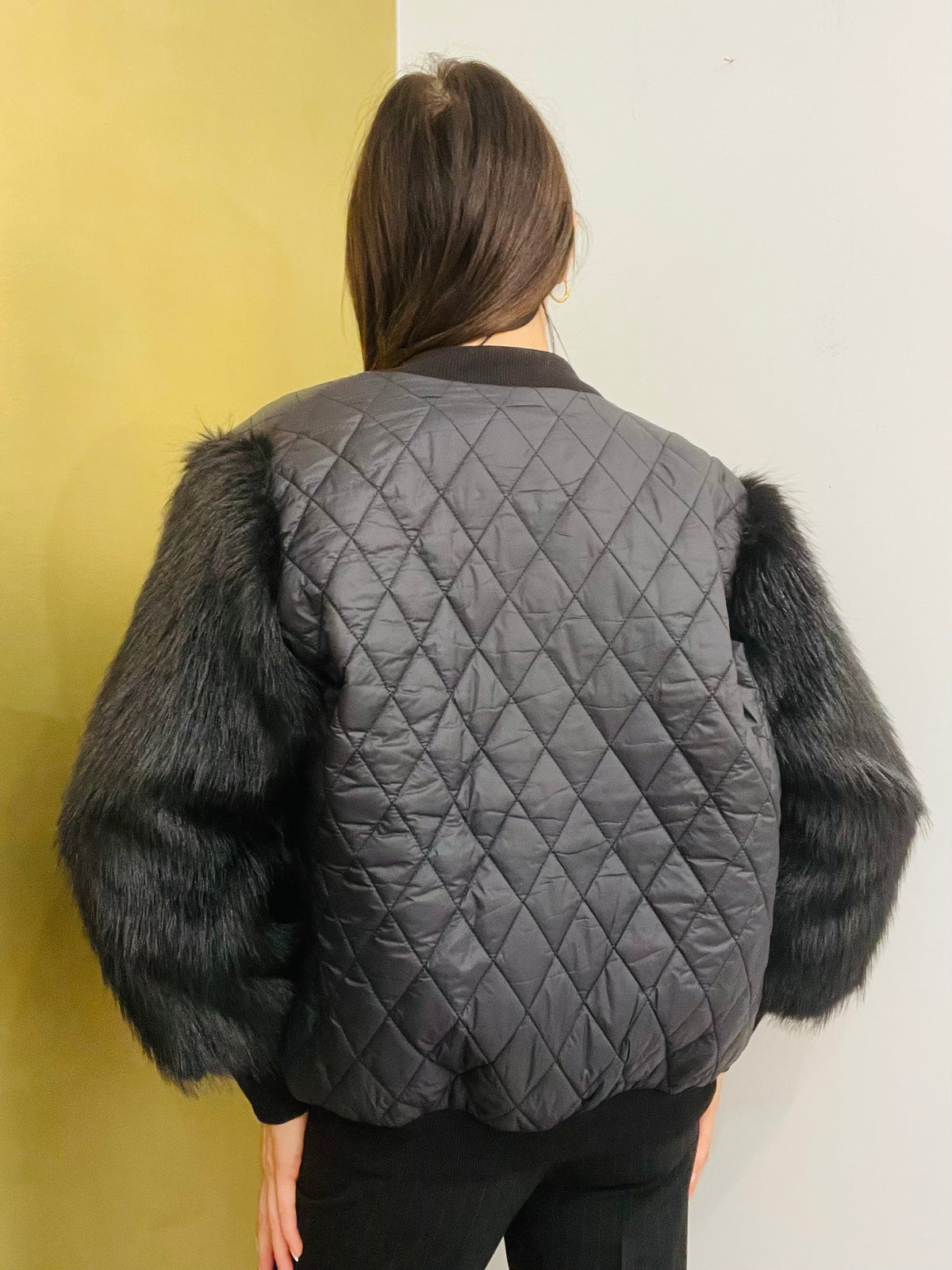 BOMBER TRAPUNTATO ECO PELLICCIA
