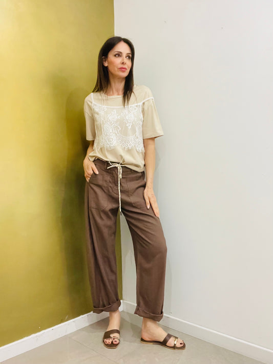 PANTALONE LINO STELLINA