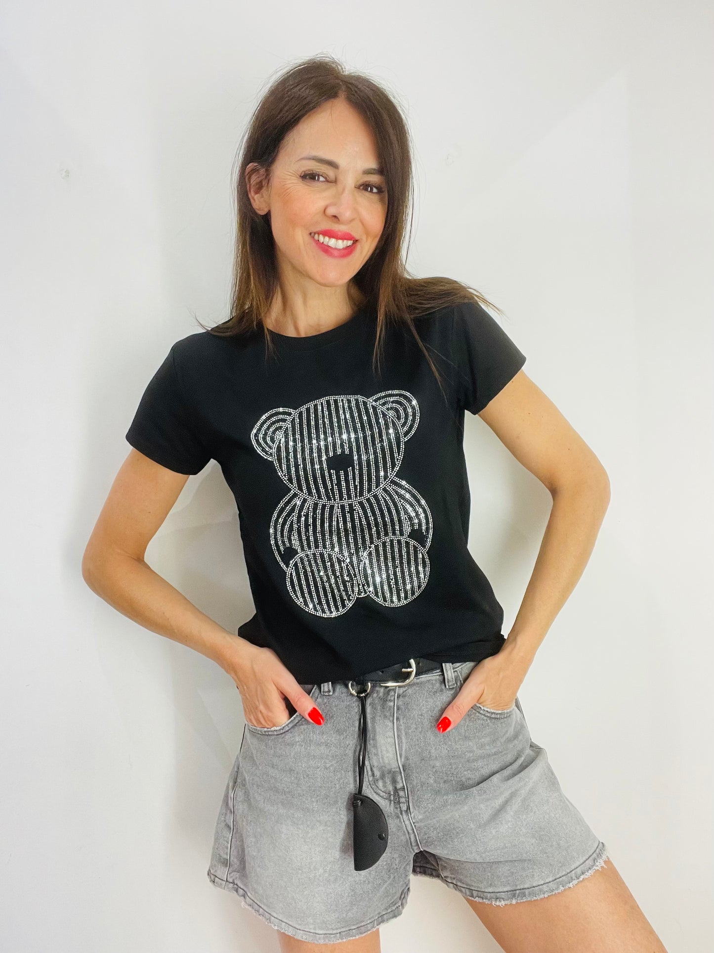 T-SHIRT ORSO STRASS