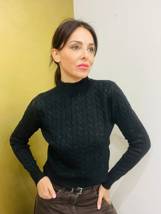 MAGLIA TRECCE LUPETTO