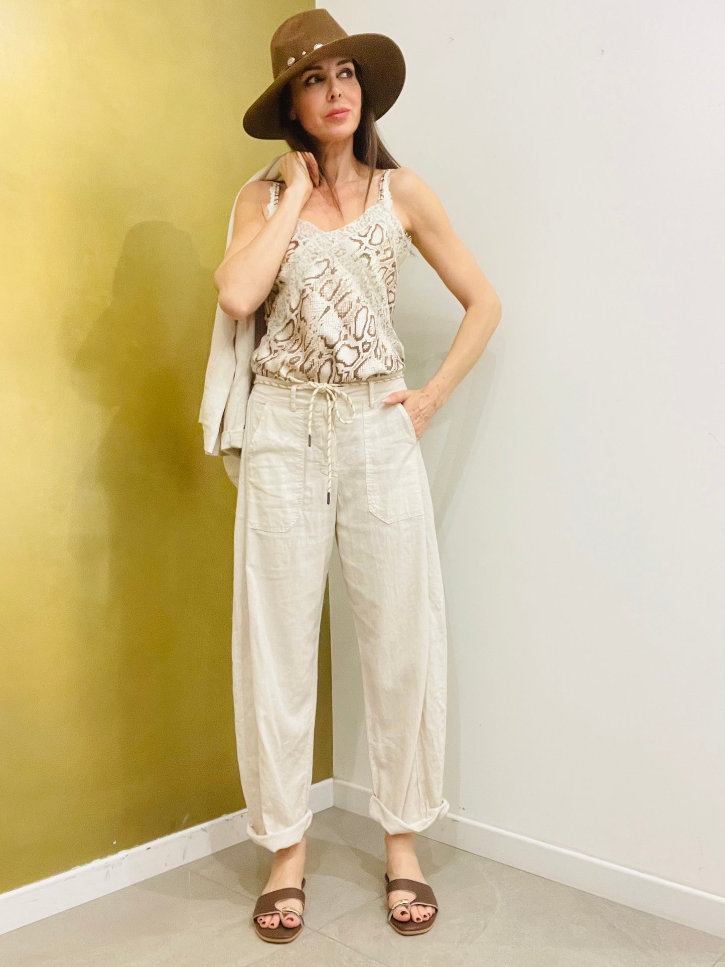 PANTALONE LINO STELLINA