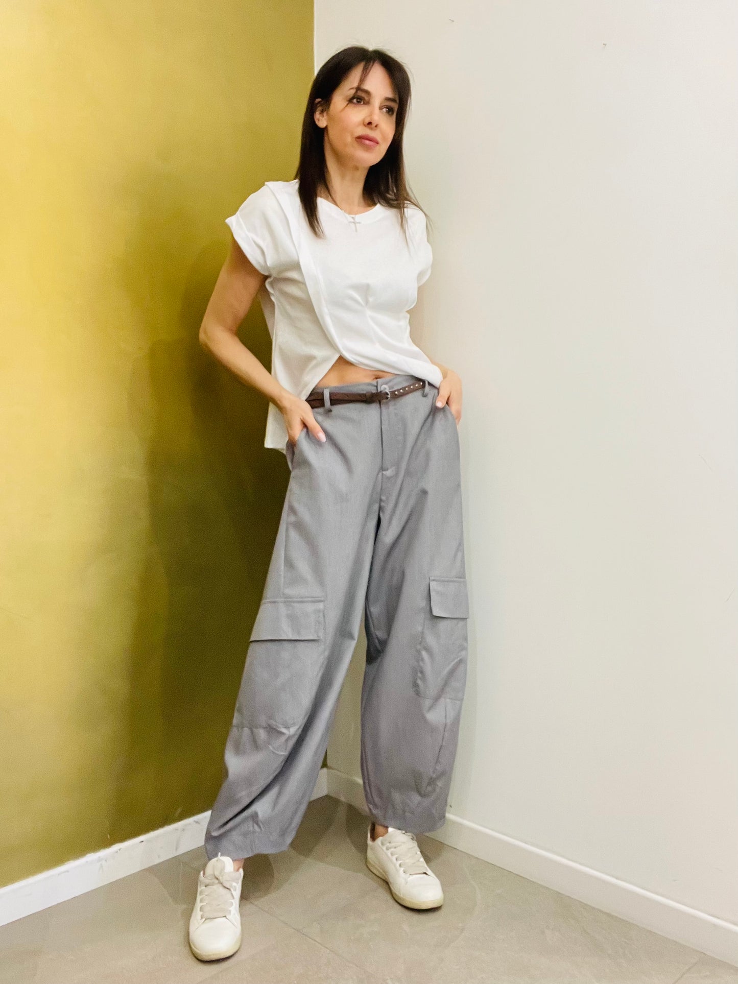 PANTALONE CARGO GRIGIO