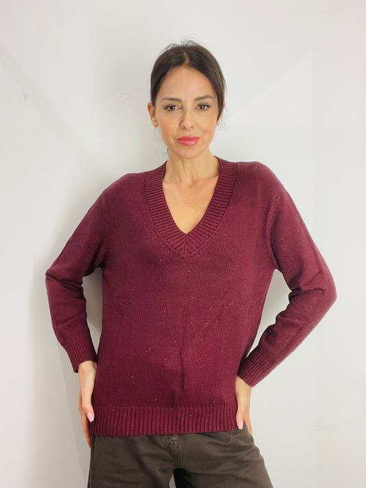 MAGLIA A V MICROPAILLETTES