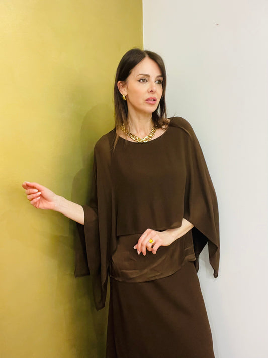 BLUSA CANOTTA CON MANTELLA