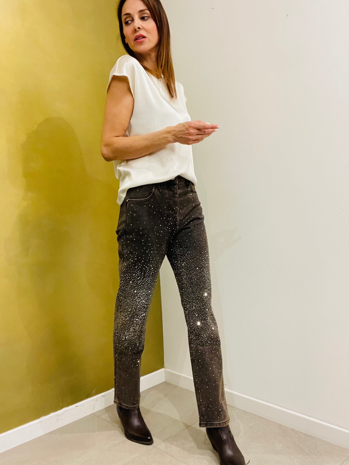 JEANS REGULAR STRASS