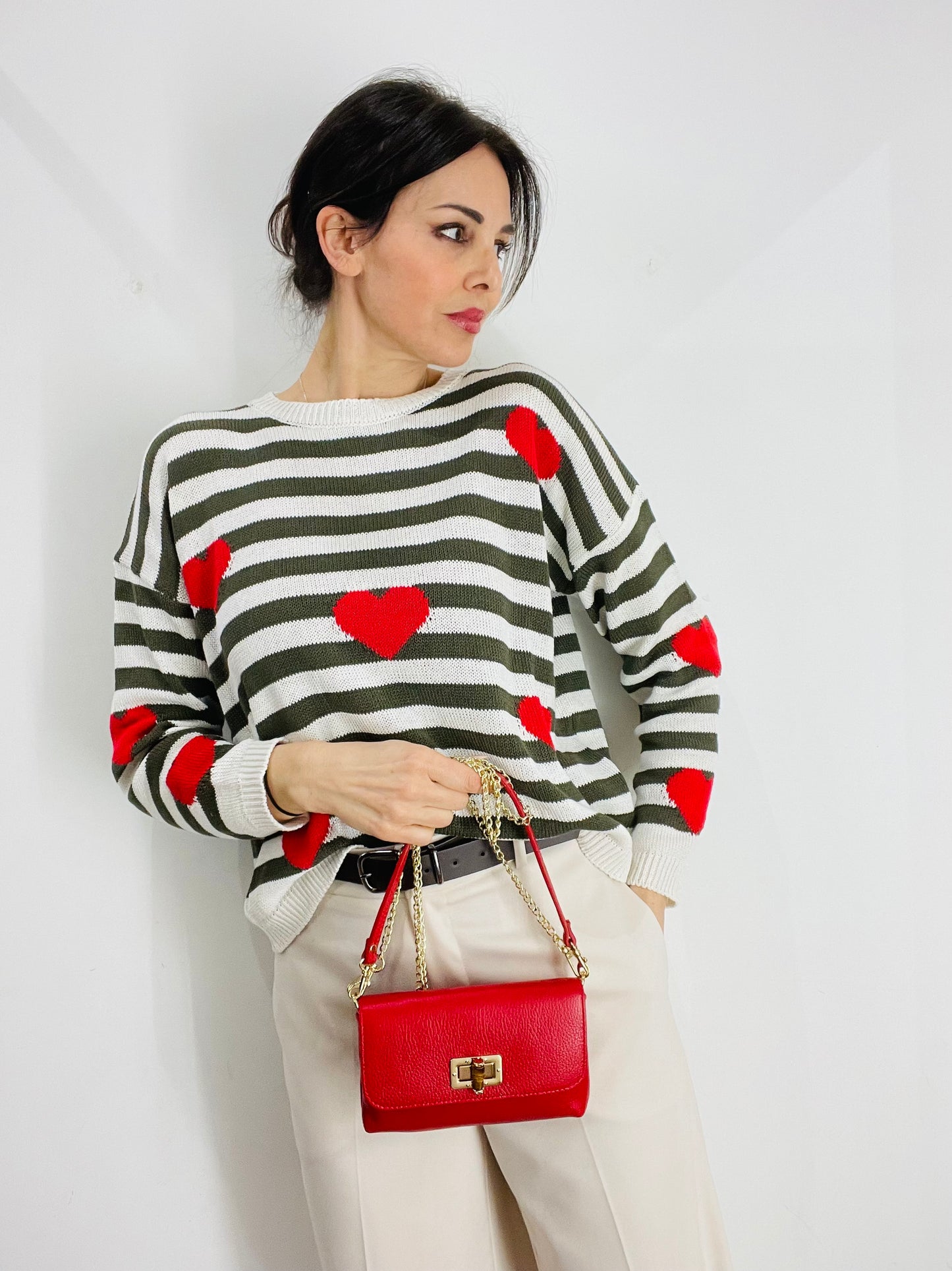 MAGLIA CUORI A RIGHE