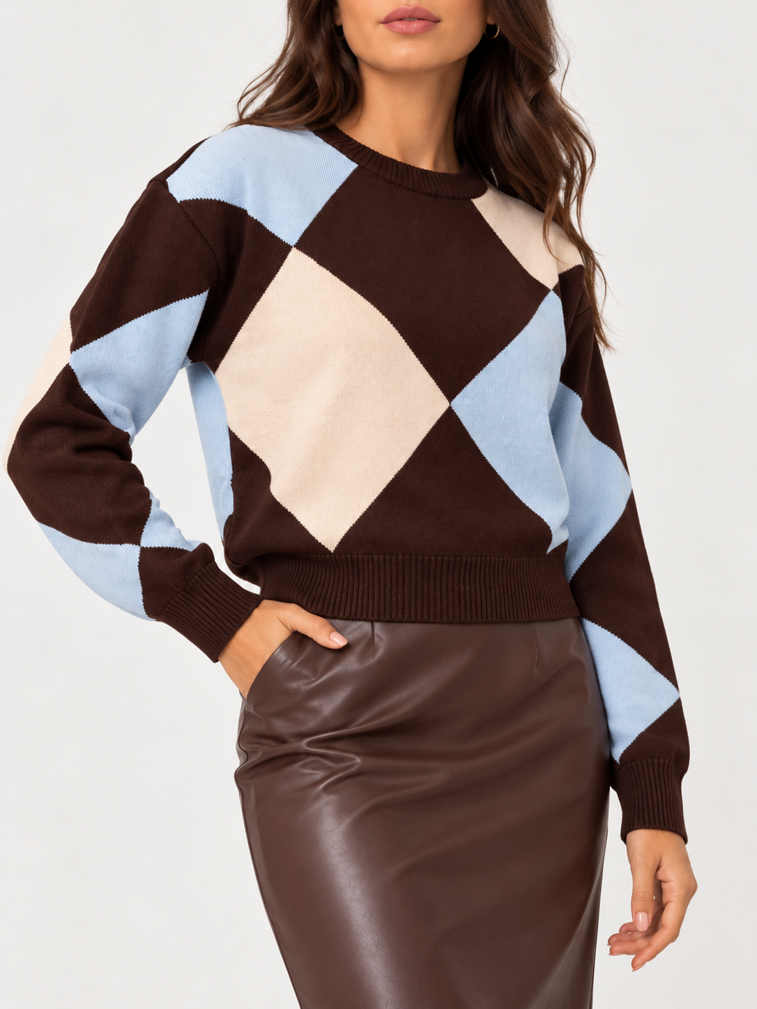 MAGLIA ROMBI GIROCOLLO