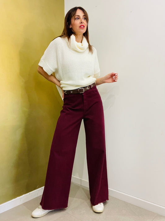 PANTALONE PALAZZO SFRANGIATO