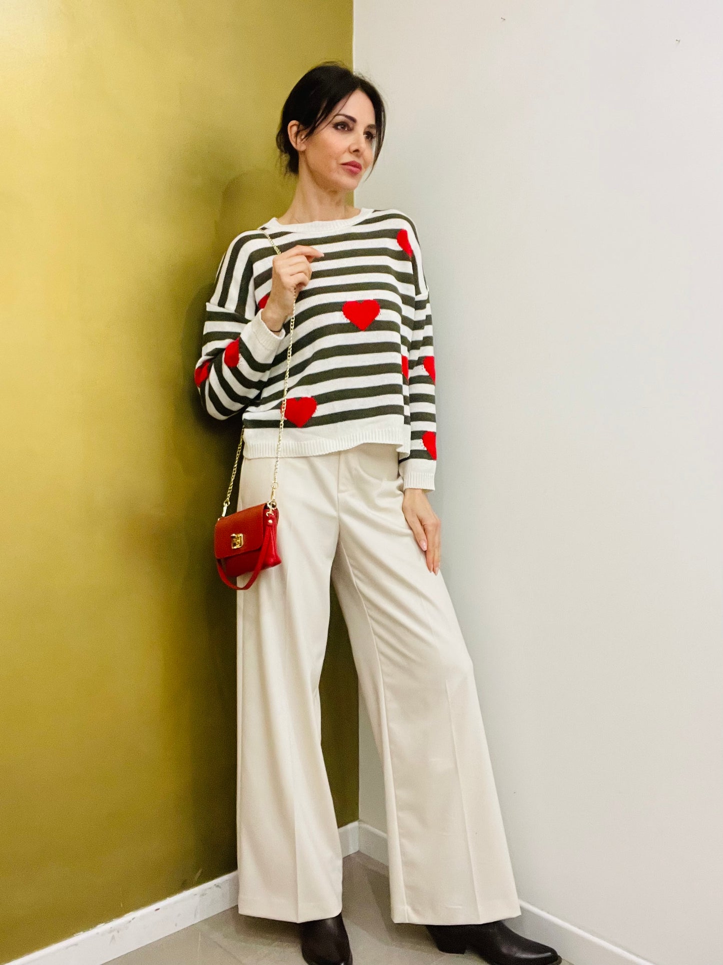 MAGLIA CUORI A RIGHE