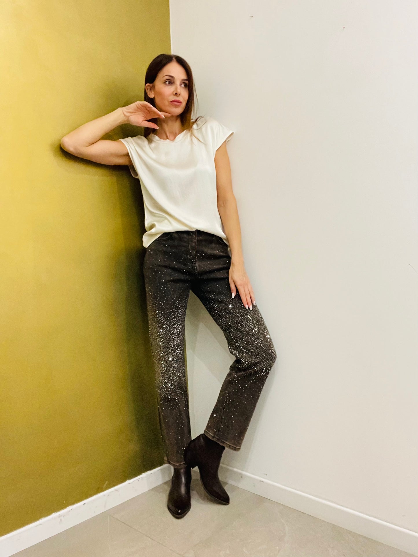 JEANS REGULAR STRASS