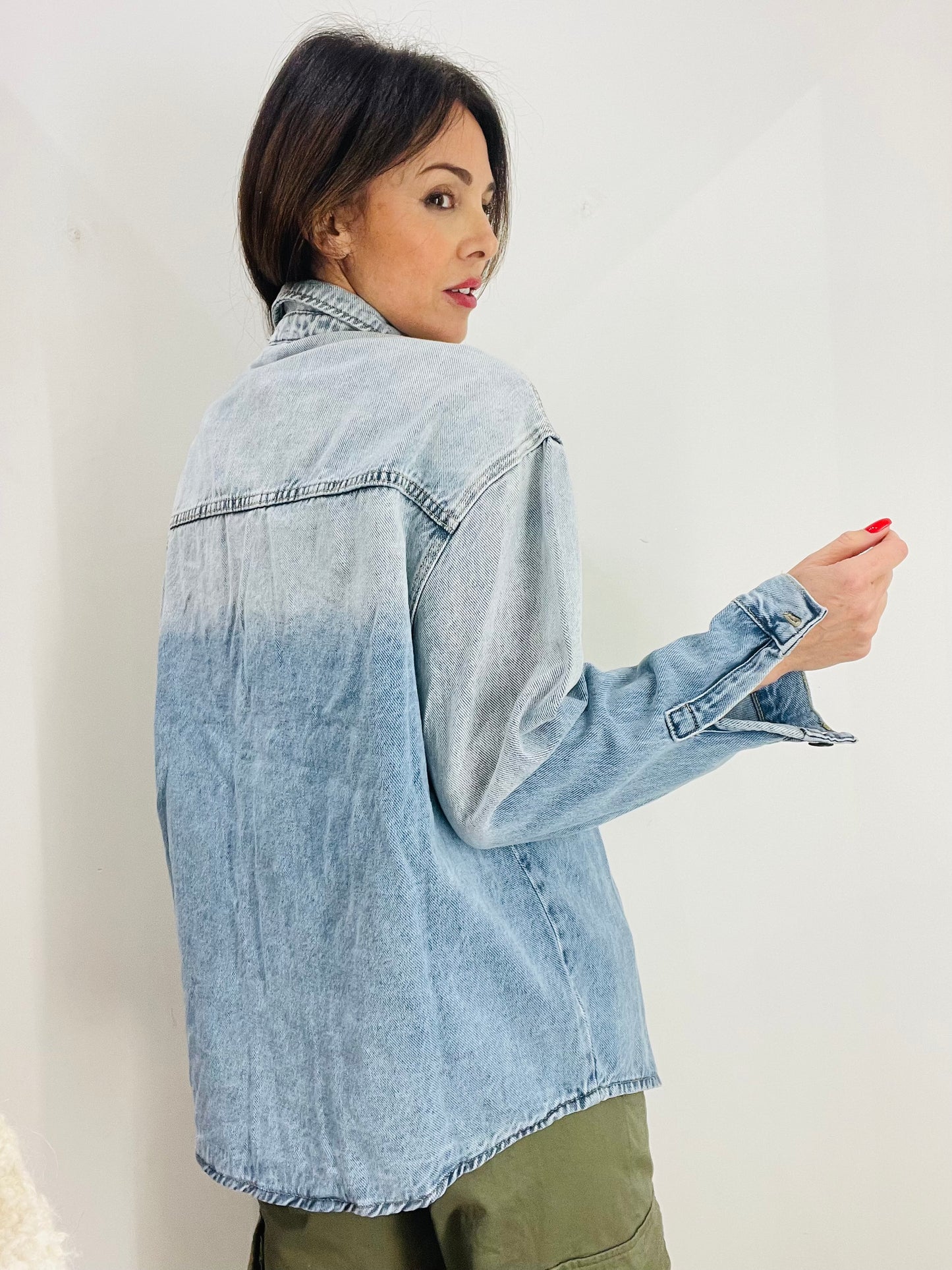 CAMICIA JEANS CON STRASS