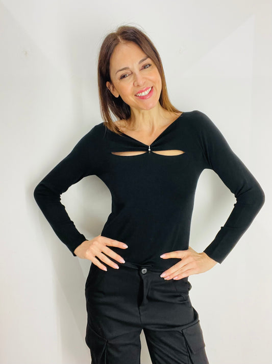MAGLIA GIROCOLLO CUT OUT