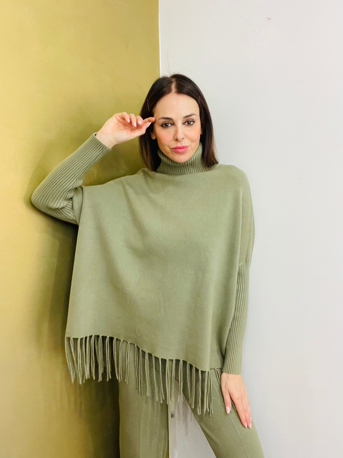 MAGLIA DOLCEVITA CON FRANGE