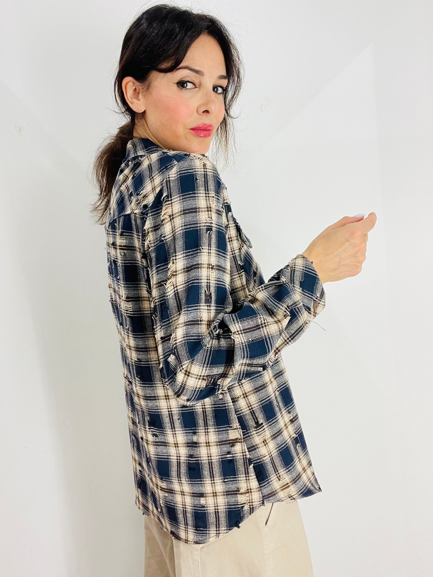 CAMICIA QUADRI CON ROTTURE