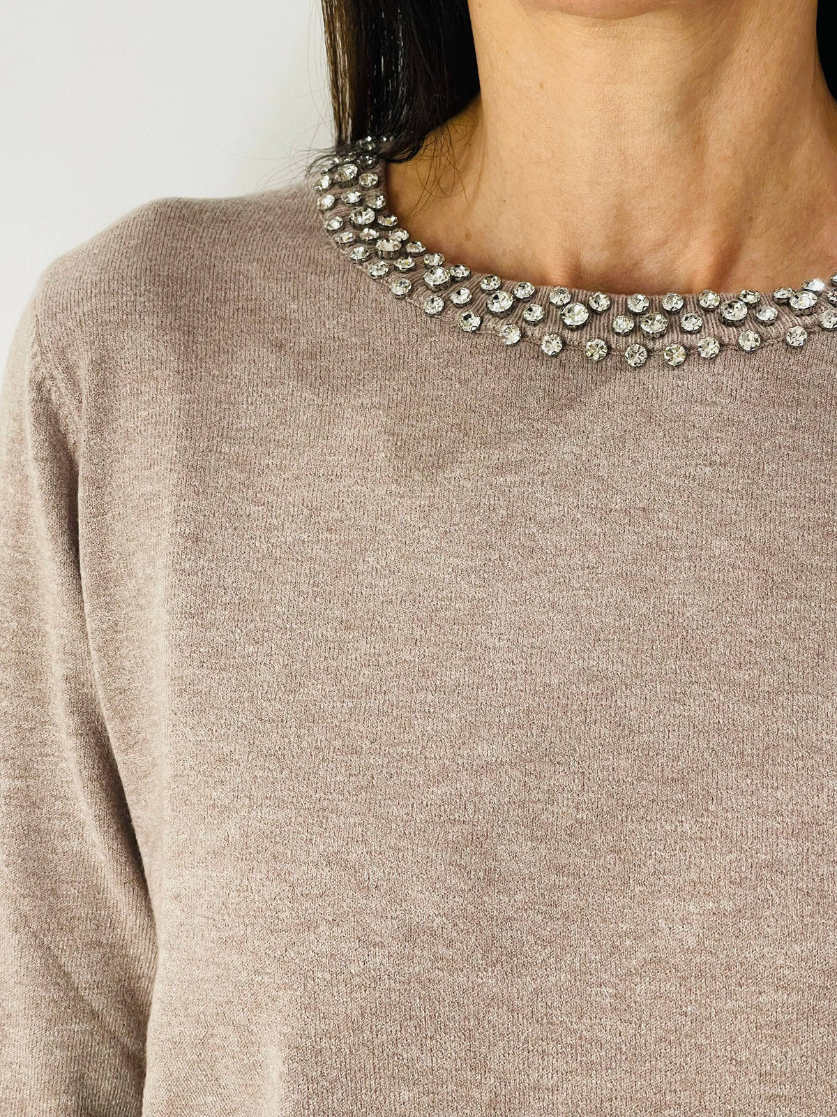MAGLIA GIROCOLLO CON STRASS
