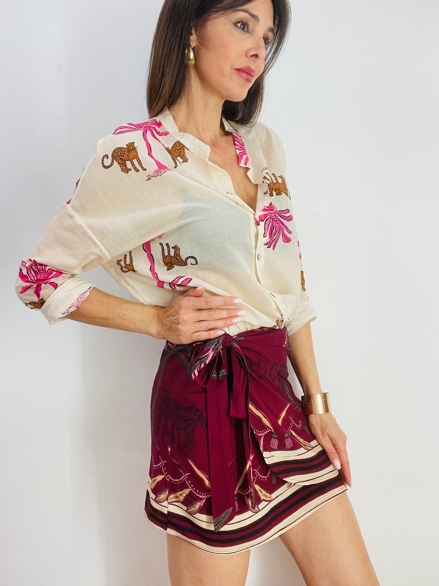 CAMICIA LEOPARDO E PALME
