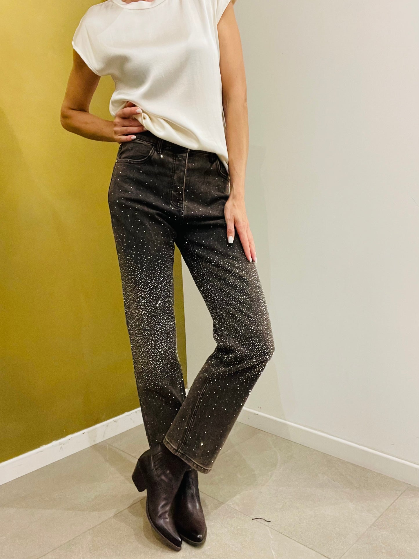 JEANS REGULAR STRASS