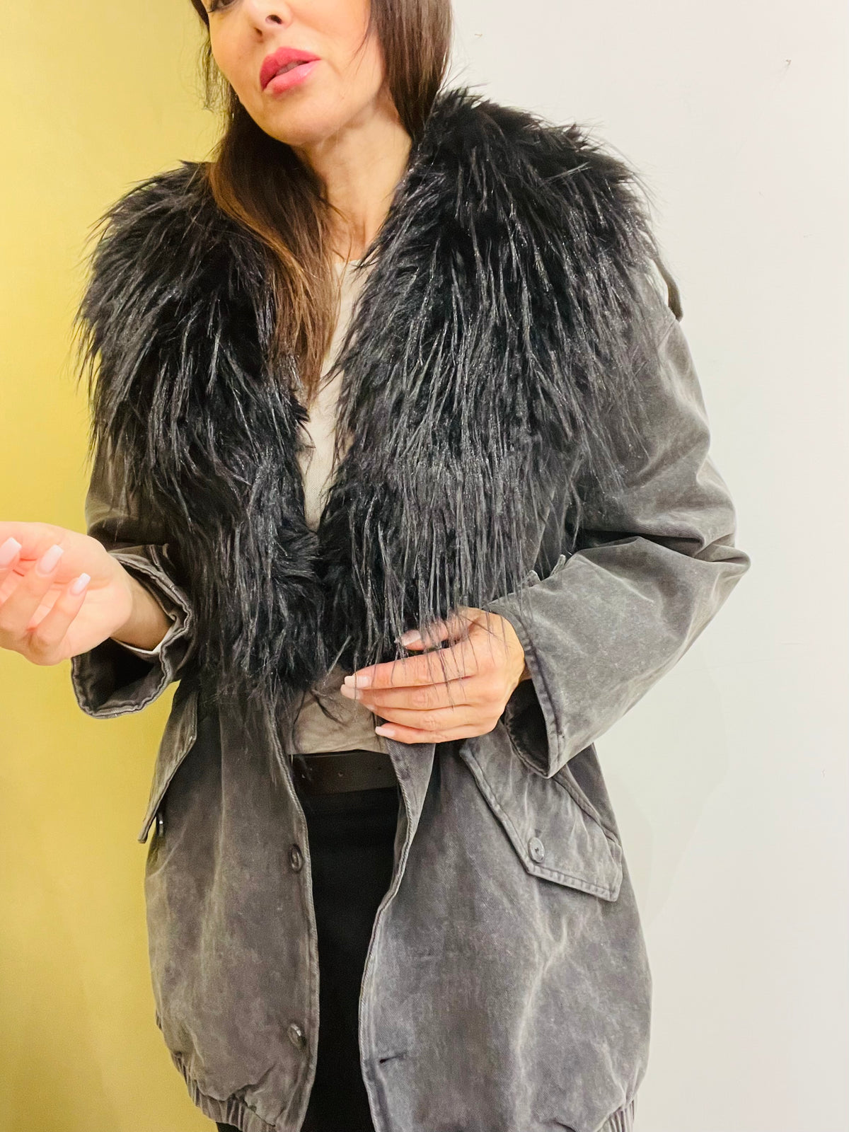 PARKA JEANS CON PELLICCIA