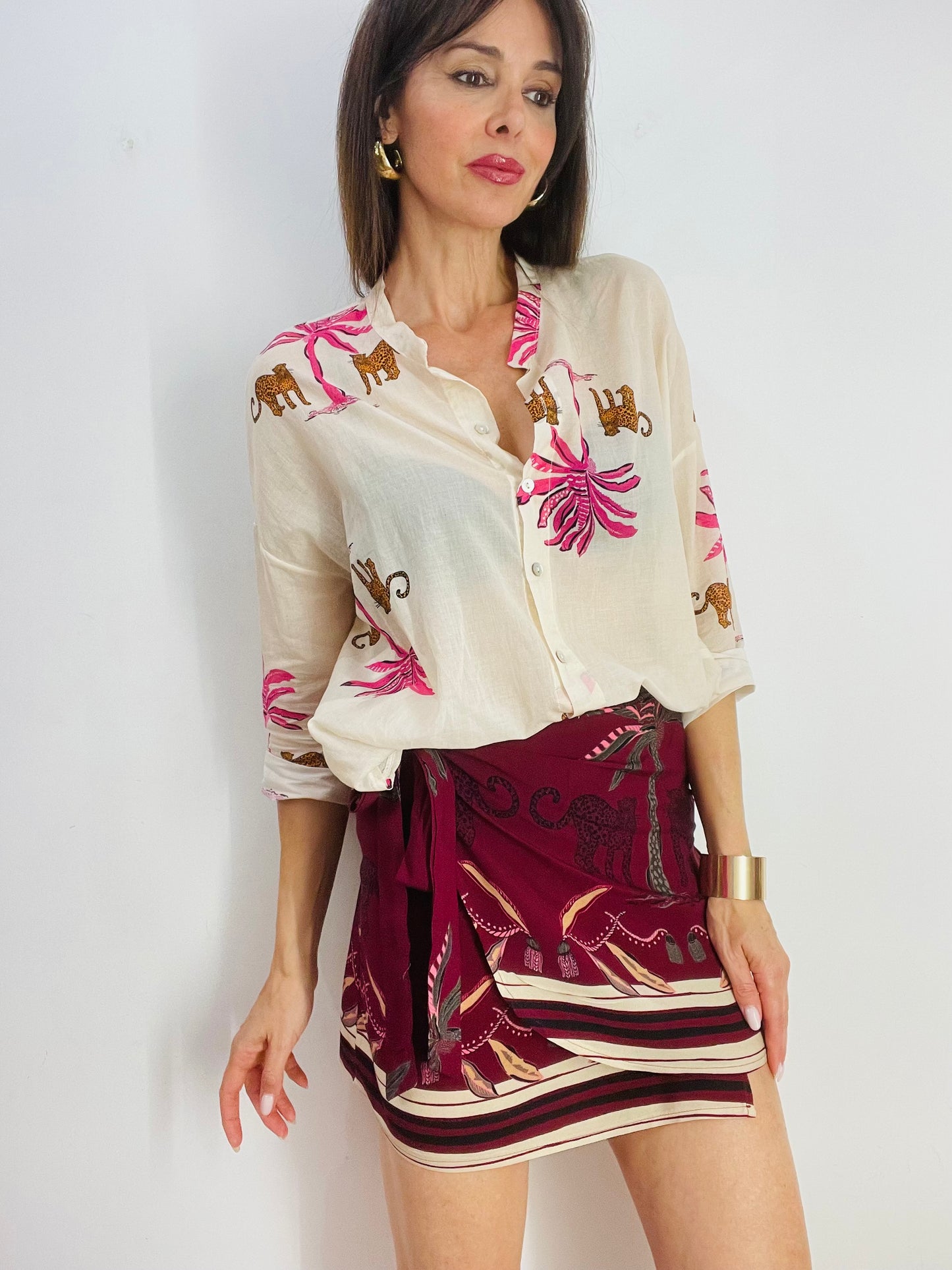 CAMICIA LEOPARDO E PALME