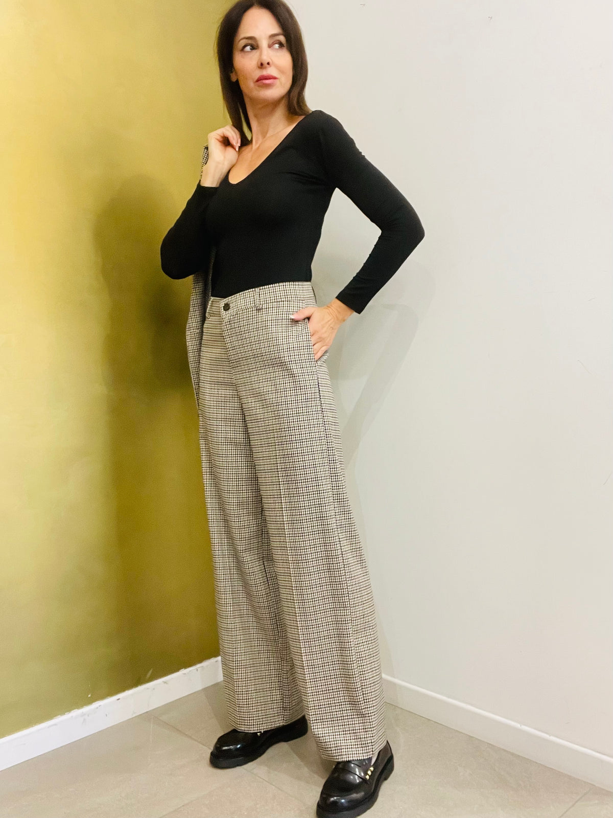 PANTALONE DRITTO QUADRETTI